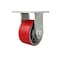 Service Caster 6'' Extra Heavy Duty Red Poly on Cast Iron Wheel Rigid Top Plate Caster CRAN-SCC-KP92R630-PUR-RS - alternate 1